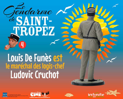 INFINITE STATUE LE GENDARME DE SAINT-TROPEZ #4 LOUIS DE FUNES EST LE MARECHAL DES LOGIS-CHEF LUDOVIC CRUCHOT FIGURA 16 cm