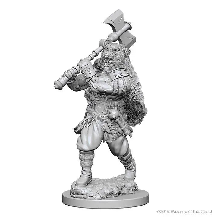 WIZKIDS - MARVEL D&D NOLZUR'S OUS MINIATURES - HUMAN MALE BARBARIAN MINI FIGURA 7.5 cm