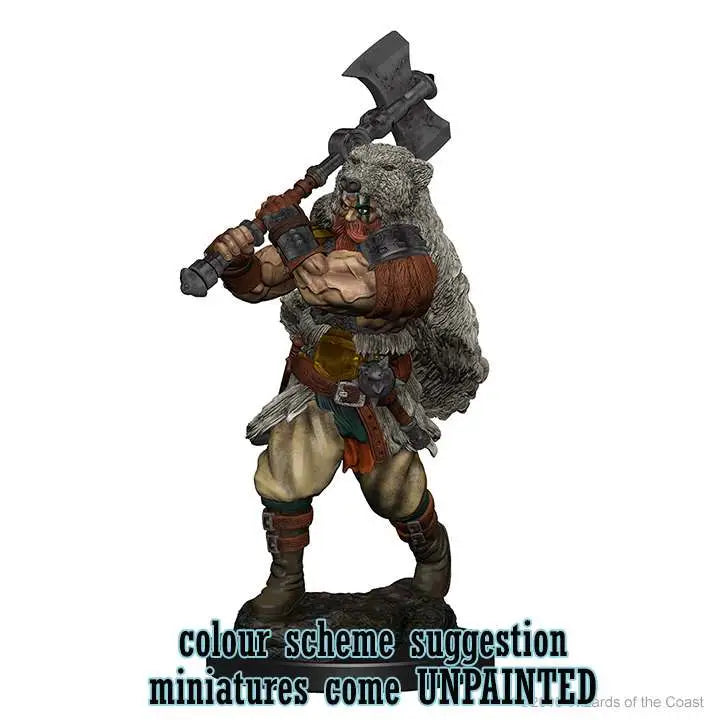 WIZKIDS - MARVEL D&D NOLZUR'S OUS MINIATURES - HUMAN MALE BARBARIAN MINI FIGURA 7.5 cm