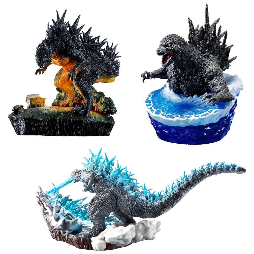 MEGAHOUSE PETITRAMA EX GODZILLA MINUS 1 0 -1 BOX SET + GIFT MINI FIGURA 9 cm