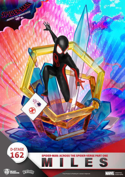BEAST KINGDOM D- STAGE SPIDER-MAN ACROSS SPIDER-VERSE PART ONE MILES STATUA 15cm