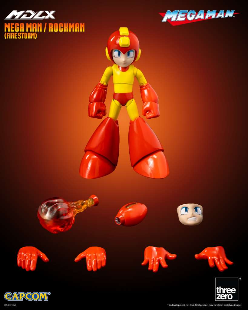 THREEA TOYS/THREEZERO MEGA MAN FIRE STORM MDLX AF ACTION FIGURE 10 cm