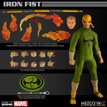 MEZCO TOYS IRON FIST - MARVEL ONE 12 COLL AF RERUN ACTION FIGURE 16 cm