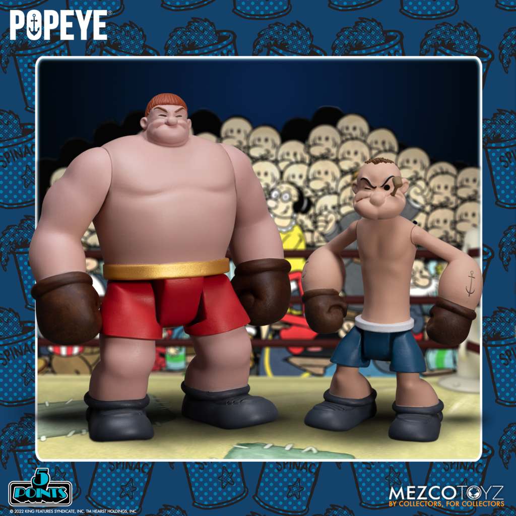 MEZCO TOYS 5 POINTS POPEYE & OXHEART BOX SET ACTION FIGURE 8 cm