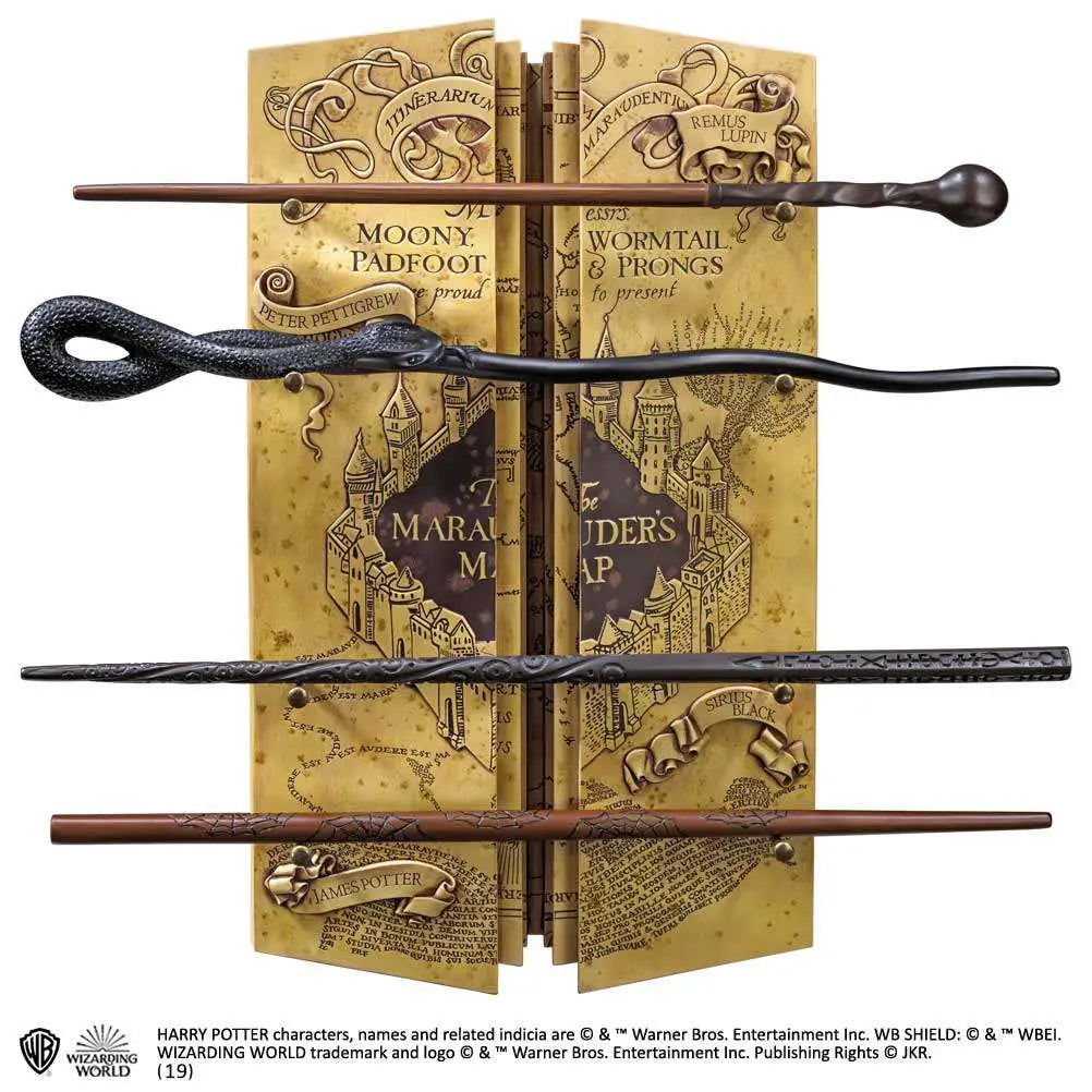 NOBLE COLLECTIONS HP MARAUDER'S WAND DISPLAY SET REPLICA