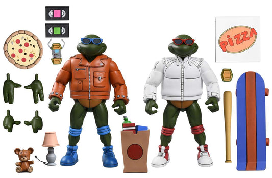 TMNT CART PUNK LEO & PUNK RAPH 2PACK AF