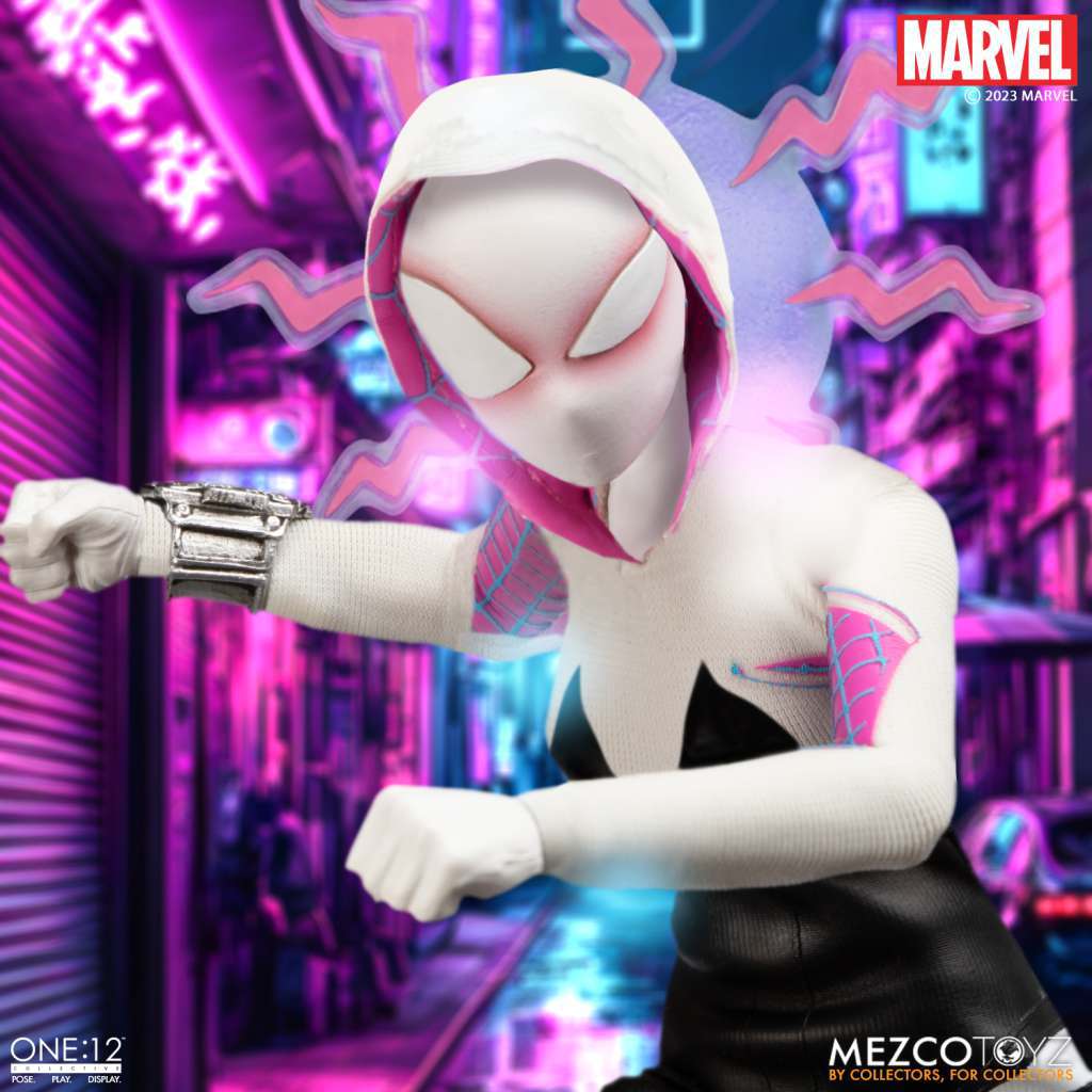 MEZCO TOYS ONE 12 COLLECTIVE GHOST-SPIDER AF ACTION FIGURE 15 cm