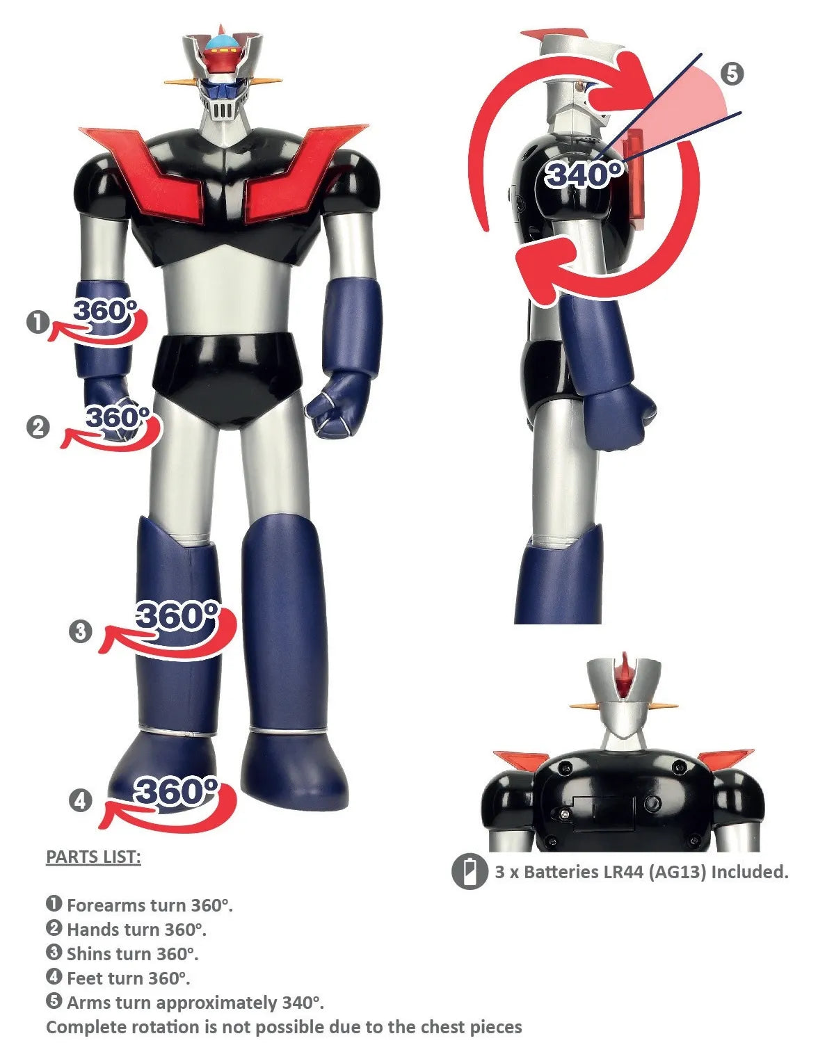 SD TOYS - MAZINGER Z 30CM AF LIGHT ACTION FIGURE 30 cm