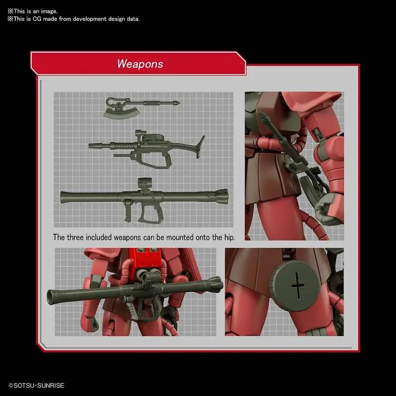 BANDAI HG ZAKU II MS-06S 1/144 MODEL KIT 12.1 cm