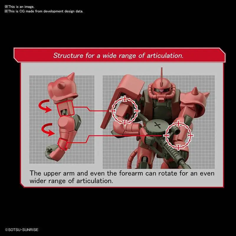 BANDAI HG ZAKU II MS-06S 1/144 MODEL KIT 12.1 cm