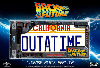 DOCTOR COLLECTOR BTTF OUTATIME LICENCE PLATE REPLICA