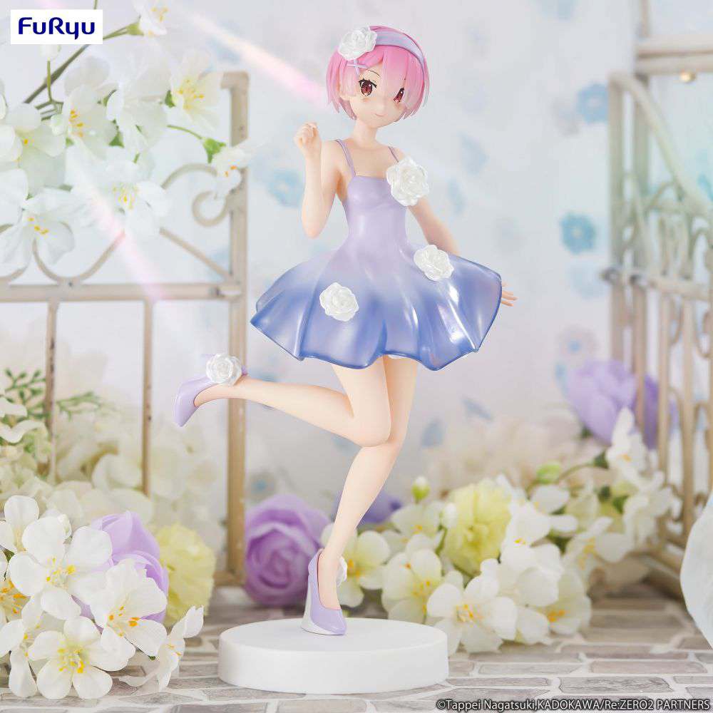 FURYU REZERO RAM FLOWER DRESS TRIO-TRY-IT FIG FIGURA 21 cm