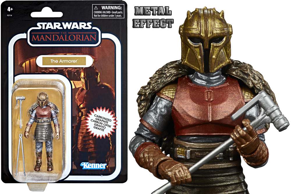 STAR WARS THE MANDALORIAN VINTAGE COLLECTION CARBONIZED ACTION FIGURA 2021 THE ARMORER 10 CM HASBRO