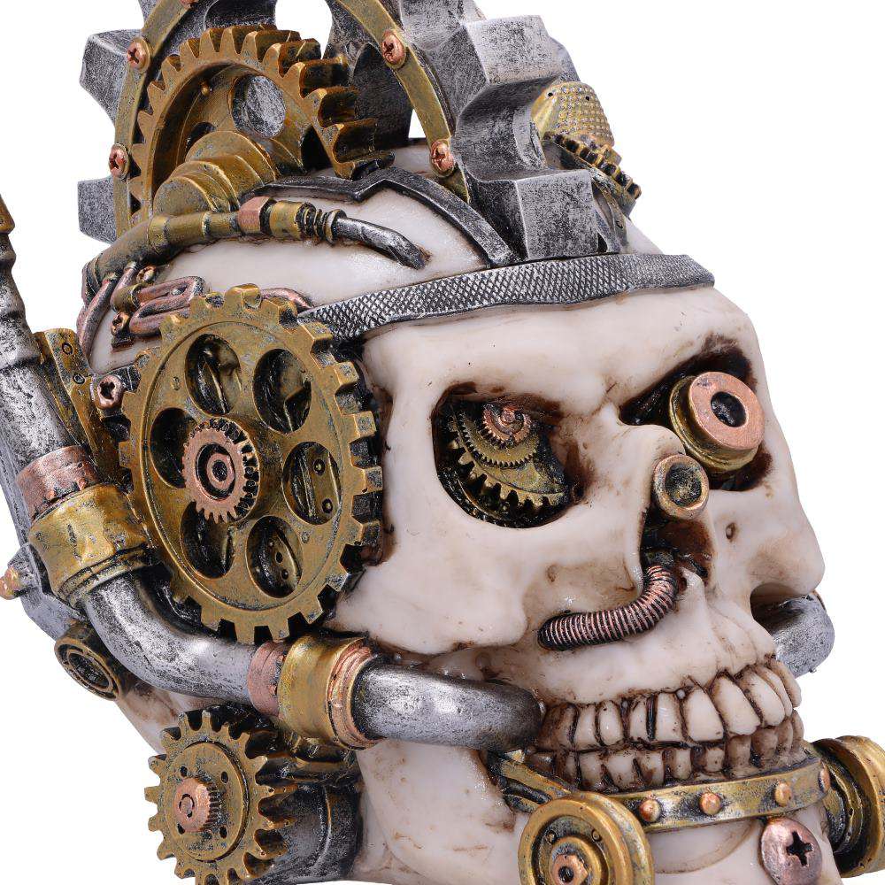 STEAMPUNK MECHANICAL METAL HEAD SKULL