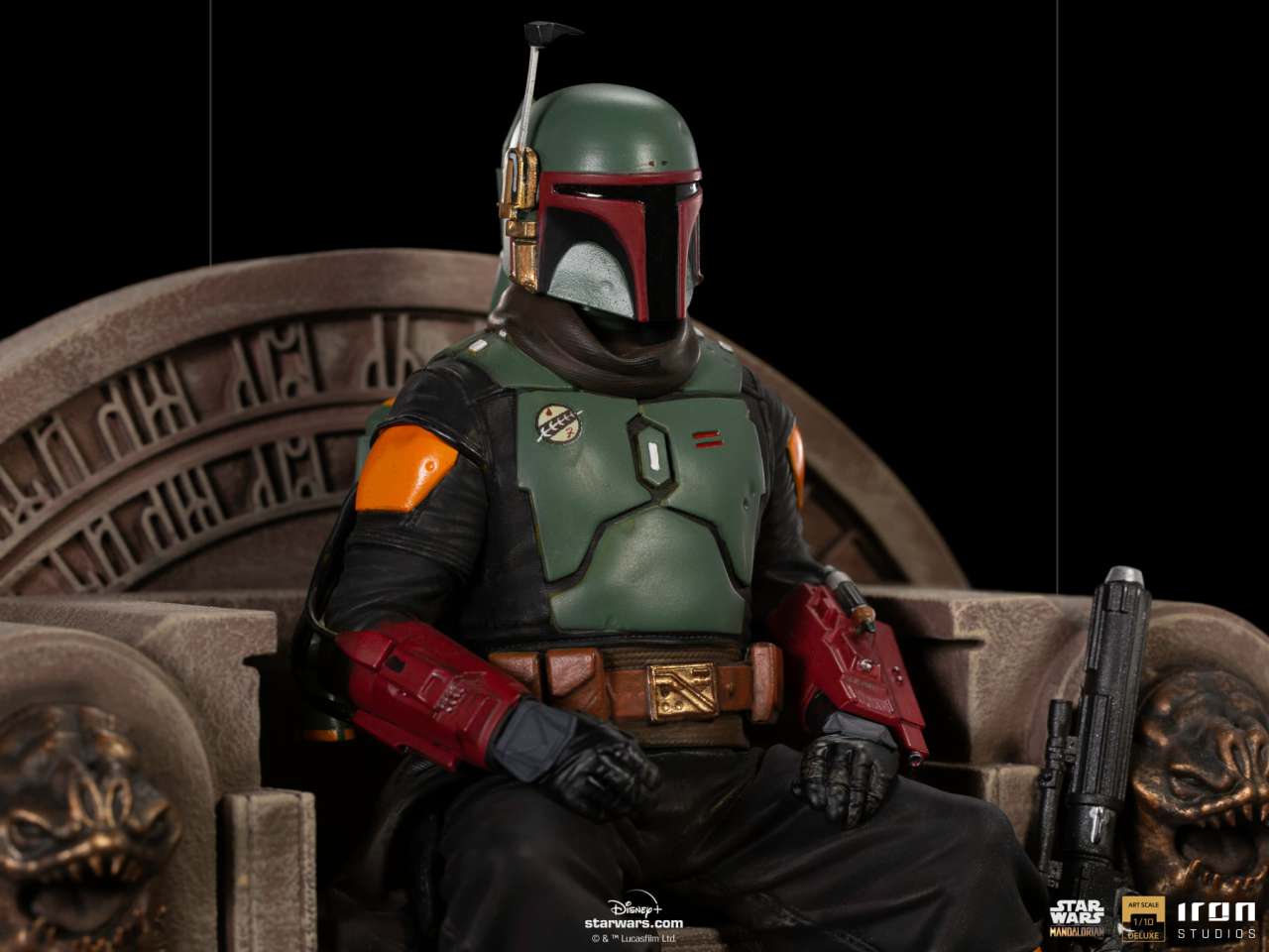 IRON STUDIOS MANDALORIAN BOBAFETT THRONE DLX 1/10 STATUA 18 cm