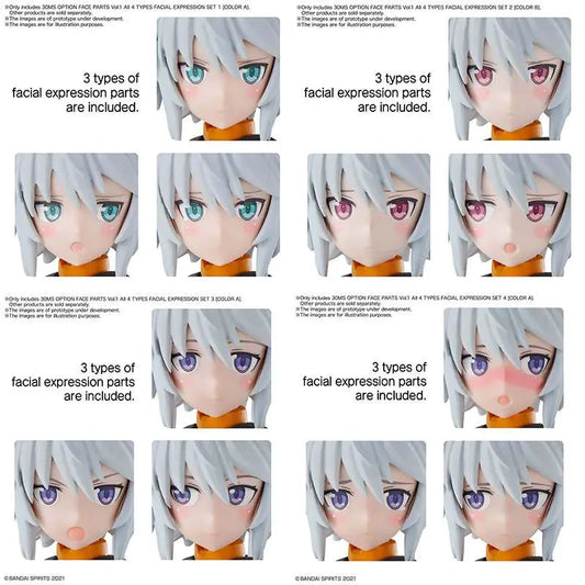 BANDAI 30MS OP FACE PARTS 1 ALL 4 TYPES MODEL KIT