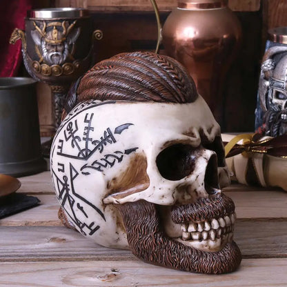 RAGNAR VIKING SKULL ORNAMENT 16CM