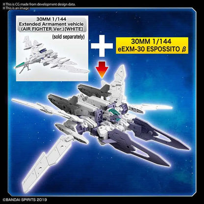 BANDAI 30MM EEXM 30 ESPOSSITO BETA 1/144 MODEL KIT 13 cm