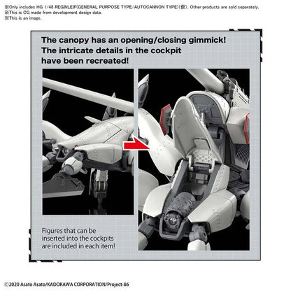 BANDAI HG REGINLEIF RAIDEN / THEO USE 1/48 MODEL KIT 6 cm