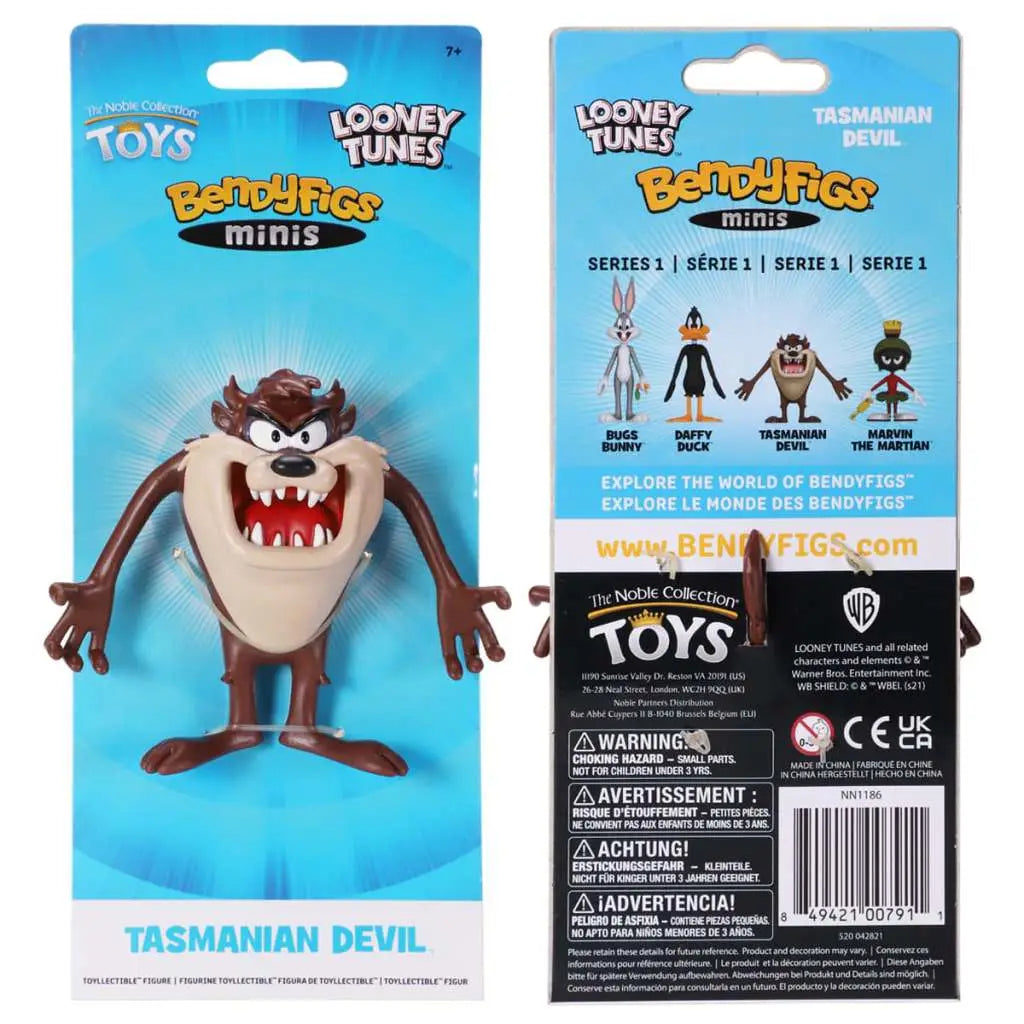 NOBLE COLLECTIONS LOONEY TUNES TAZ MINI BENDYFIG FIGURA 9 cm