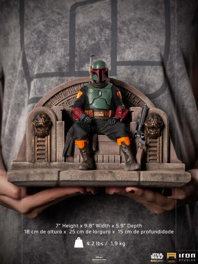 IRON STUDIOS MANDALORIAN BOBAFETT THRONE DLX 1/10 STATUA 18 cm