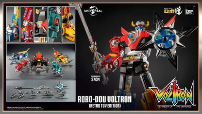 VOLTRON: DEFENDER OF THE UNIVERSE ROBO-DOU ACTION FIGURA VOLTRON RETRO TOY EDITION 27 CM THREEZERO