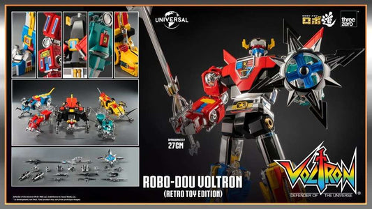 VOLTRON: DEFENDER OF THE UNIVERSE ROBO-DOU ACTION FIGURA VOLTRON RETRO TOY EDITION 27 CM THREEZERO