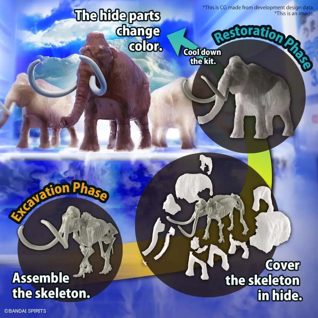 BANDAI EXPLORING LAB NATURE MAMMOTH MODEL KIT 10 cm