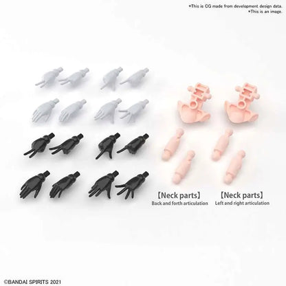 BANDAI 30MS OPT HAND PARTS WHITE/BLACK MODEL KIT