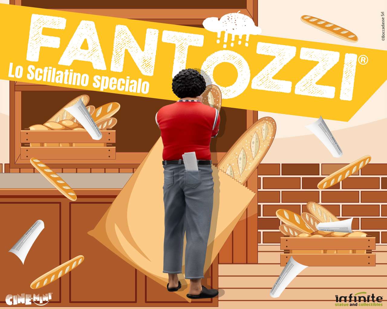 INFINITE STATUE FANTOZZI CECCO LO SCFILATINO SPECIALO CINEMINI PVC MINI FIGURA 12 cm