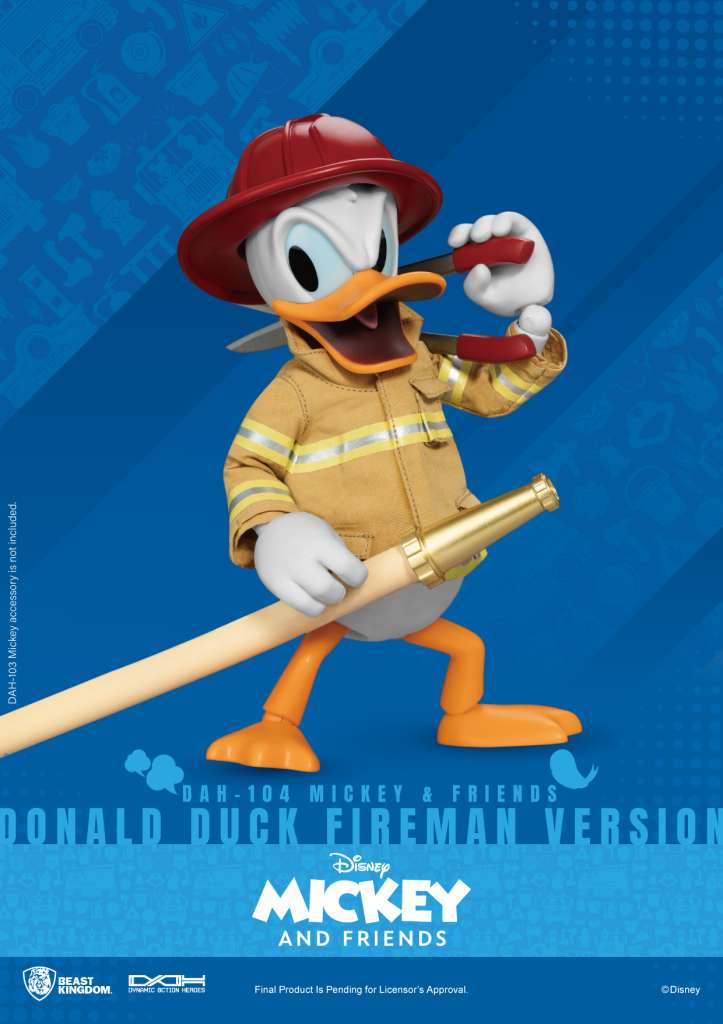 MICKEY & FRIENDS DYNAMIC 8CTION HEROES ACTION FIGURA 1/9 DONALD DUCK FIREMAN VER. 24 CM BEAST KINGDOM TOYS