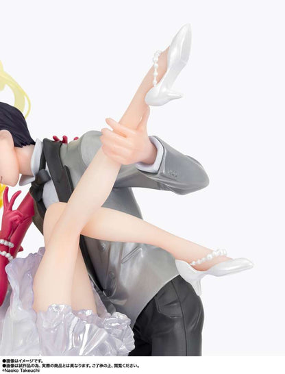 BANDAI SAILOR MOON USAGI & TUXEDO MASK MOONLIGHT GLOW ED FIGUARTS ZERO CHOUETTE STATUA 23.5 cm