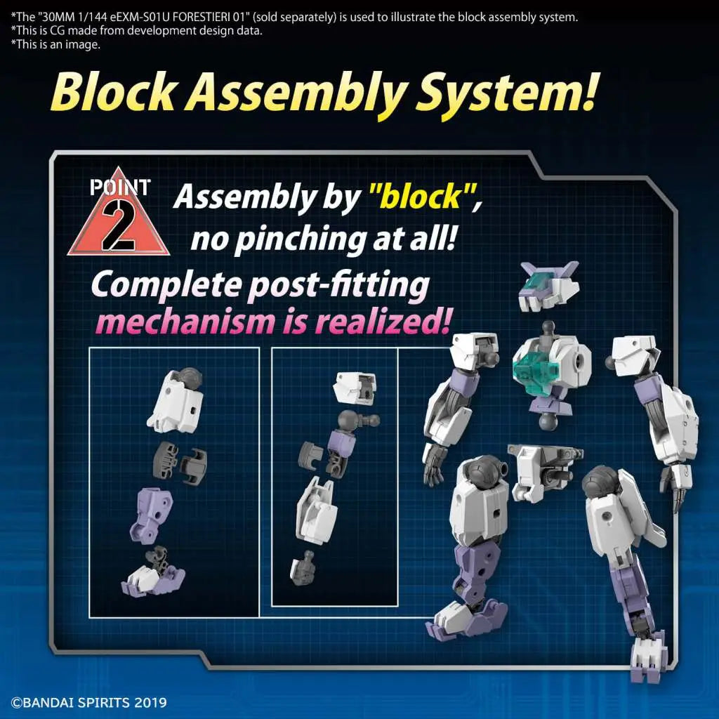 BANDAI 30MM EEXM-S02M FORESTIERI 02 1/144 MODEL KIT 10 cm