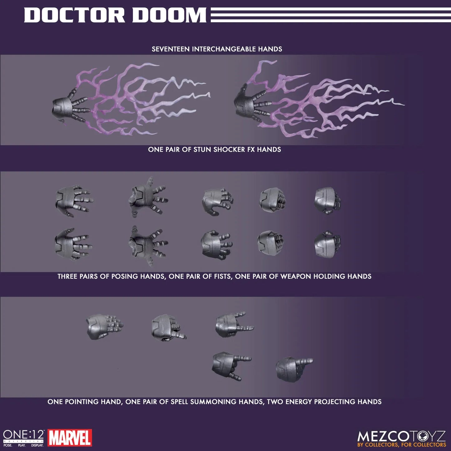 MEZCO TOYS ONE 12 COLLECTIVE DOCTOR DOOM AF ACTION FIGURE 17 cm
