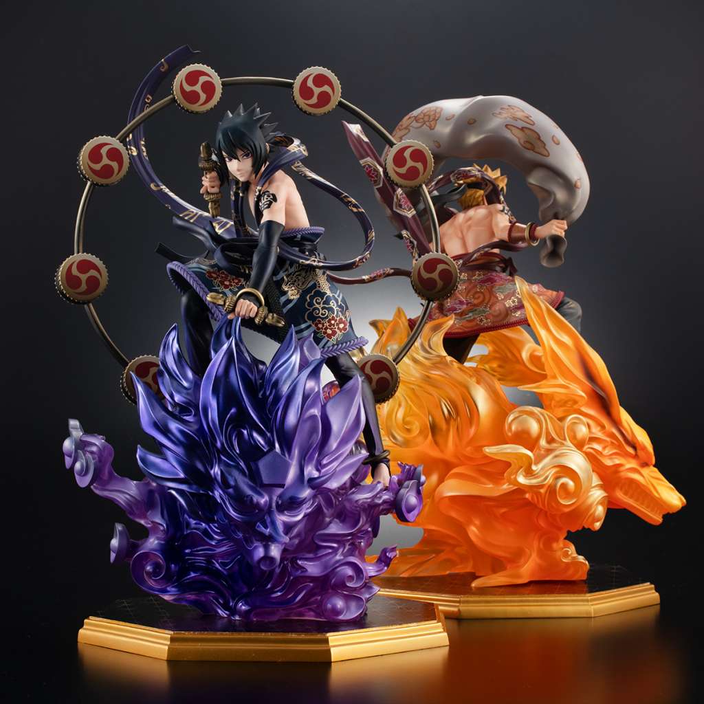 NARUTO-SHIPPUDEN-NARUTO SASUKE GOD SET STATUA MEGAHOUSE