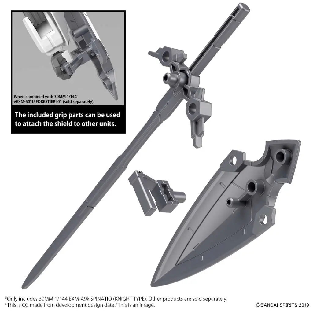 BANDAI 30MM EXM-A9K SPINATIO KNIGHT TYPE 1/144 MODEL KIT 10 cm