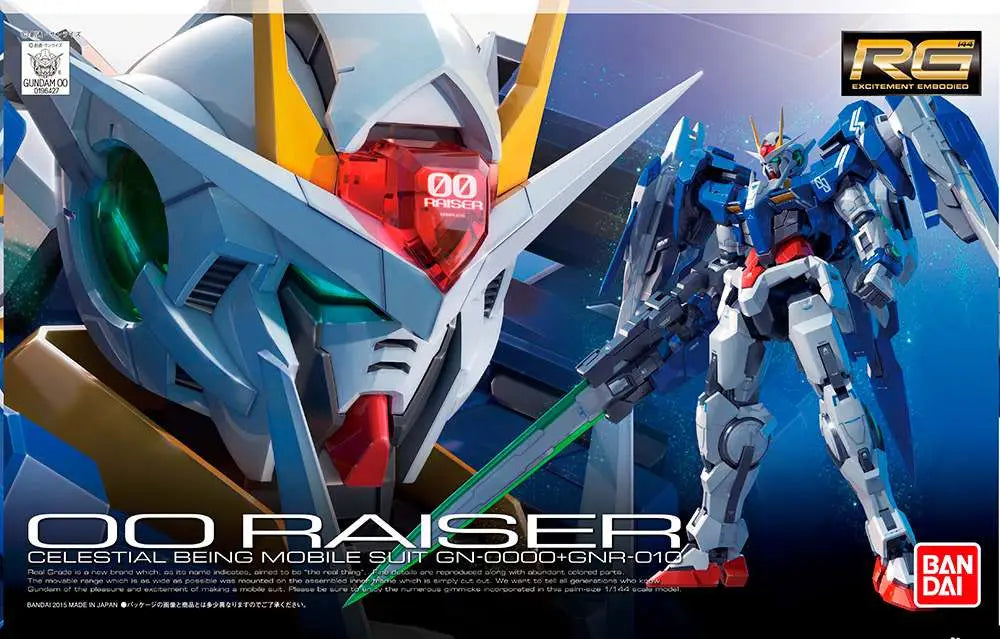 BANDAI RG OO RAISER + GNR 010 1/144 MODEL KIT 13 cm