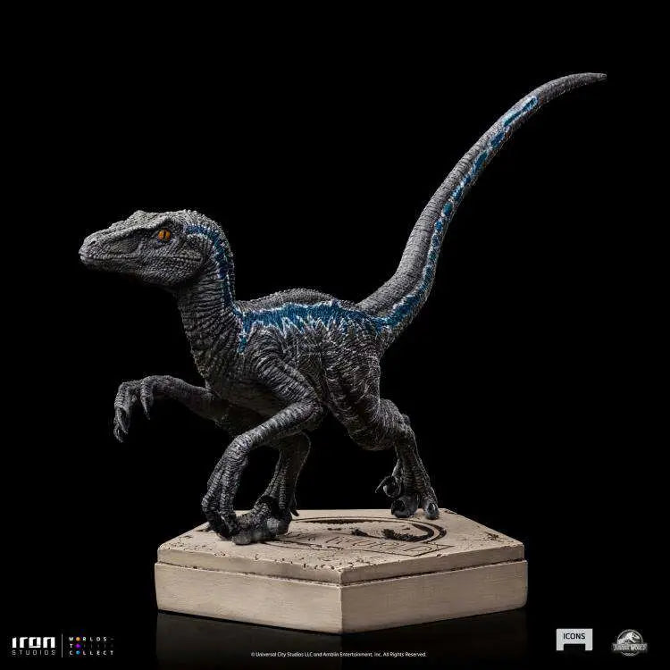 IRON STUDIOS JW ICONS VELOCIRAPTOR BLUE STATUA 9 cm