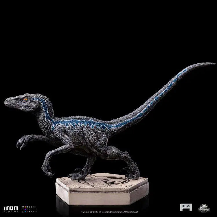 IRON STUDIOS JW ICONS VELOCIRAPTOR BLUE STATUA 9 cm