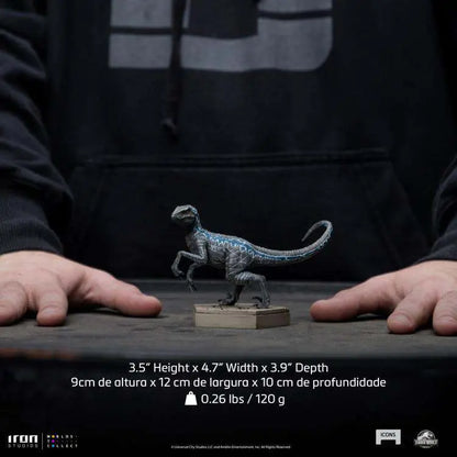 IRON STUDIOS JW ICONS VELOCIRAPTOR BLUE STATUA 9 cm