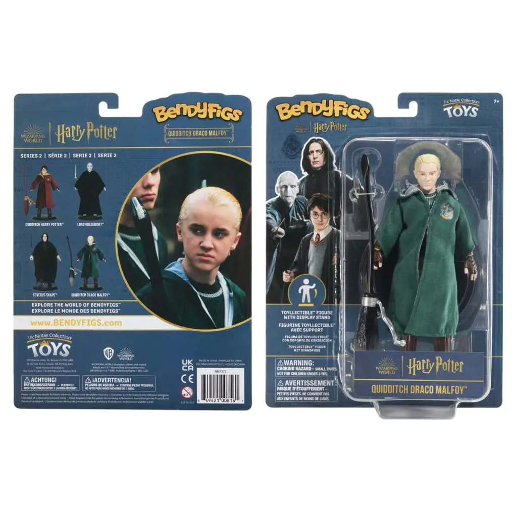 NOBLE COLLECTIONS HP DRACO QUIDDITCH BENDYFIG FIGURA 18 cm