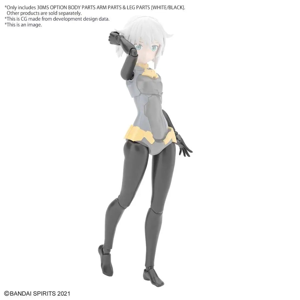 BANDAI 30MS OPT BODY PARTS ARM/LEG WHITE/BLACK MODEL KIT