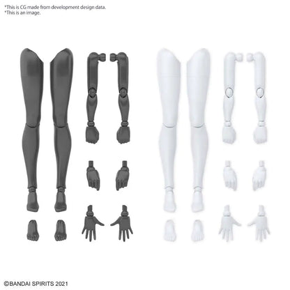 BANDAI 30MS OPT BODY PARTS ARM/LEG WHITE/BLACK MODEL KIT