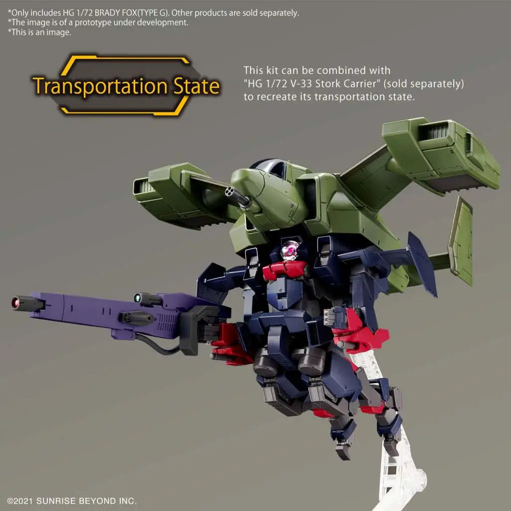 BANDAI HG BRADY FOX TYPE G 1/72 MODEL KIT 10 cm