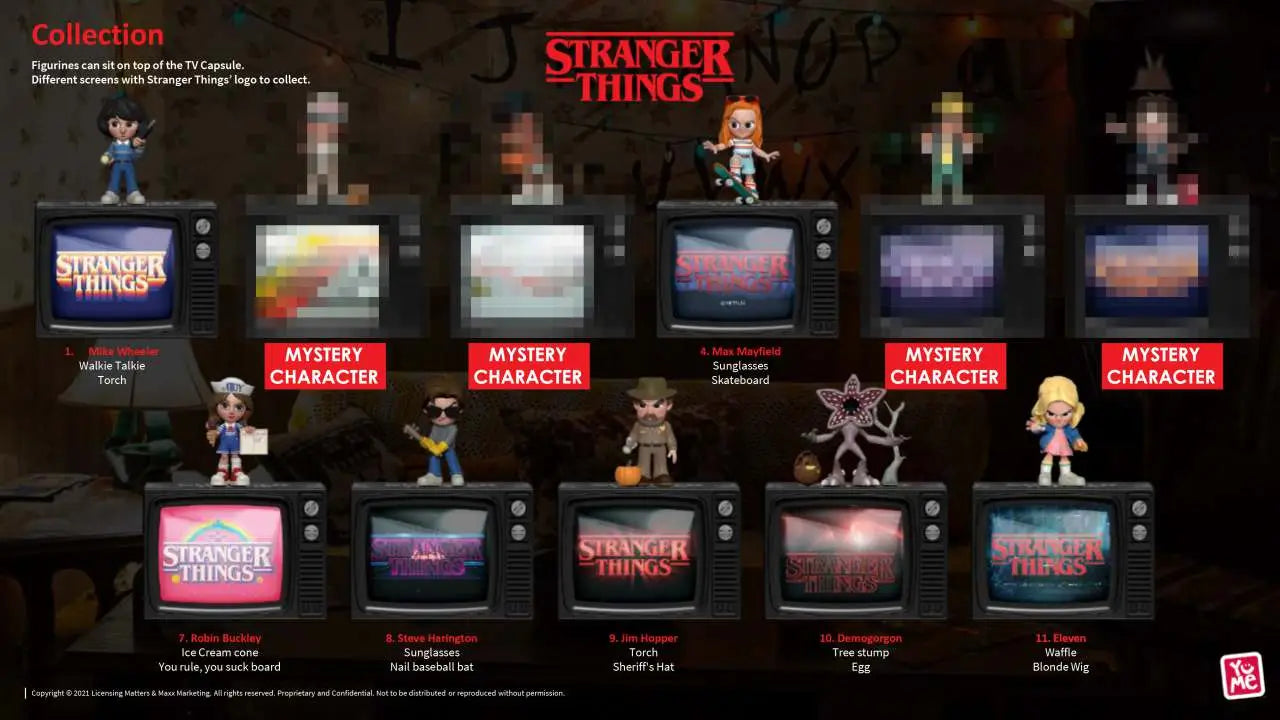YUME STRANGER THINGS - UPSIDE DOWN CAPSULE SERIES 1 - DISPLAY (12 UNITS) MINI FIGURA