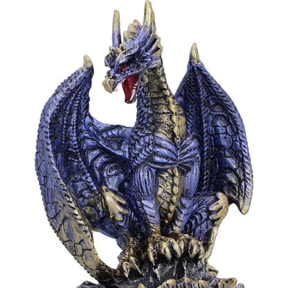NEMESIS NOW DRAGON FIGURINE METALLIC BLUE ACKO FIGURA 15.5 cm