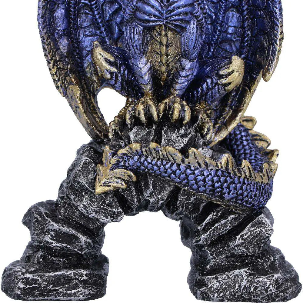 NEMESIS NOW DRAGON FIGURINE METALLIC BLUE ACKO FIGURA 15.5 cm