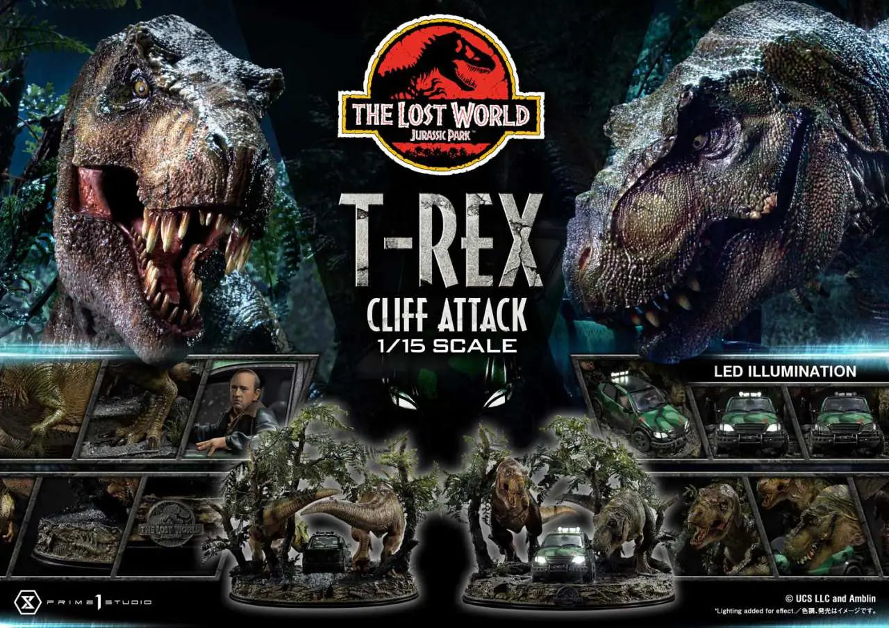 PRIME 1 JP LOST WORLD T-REX CLIFF ATTACK BONUS STATUA 53 cm