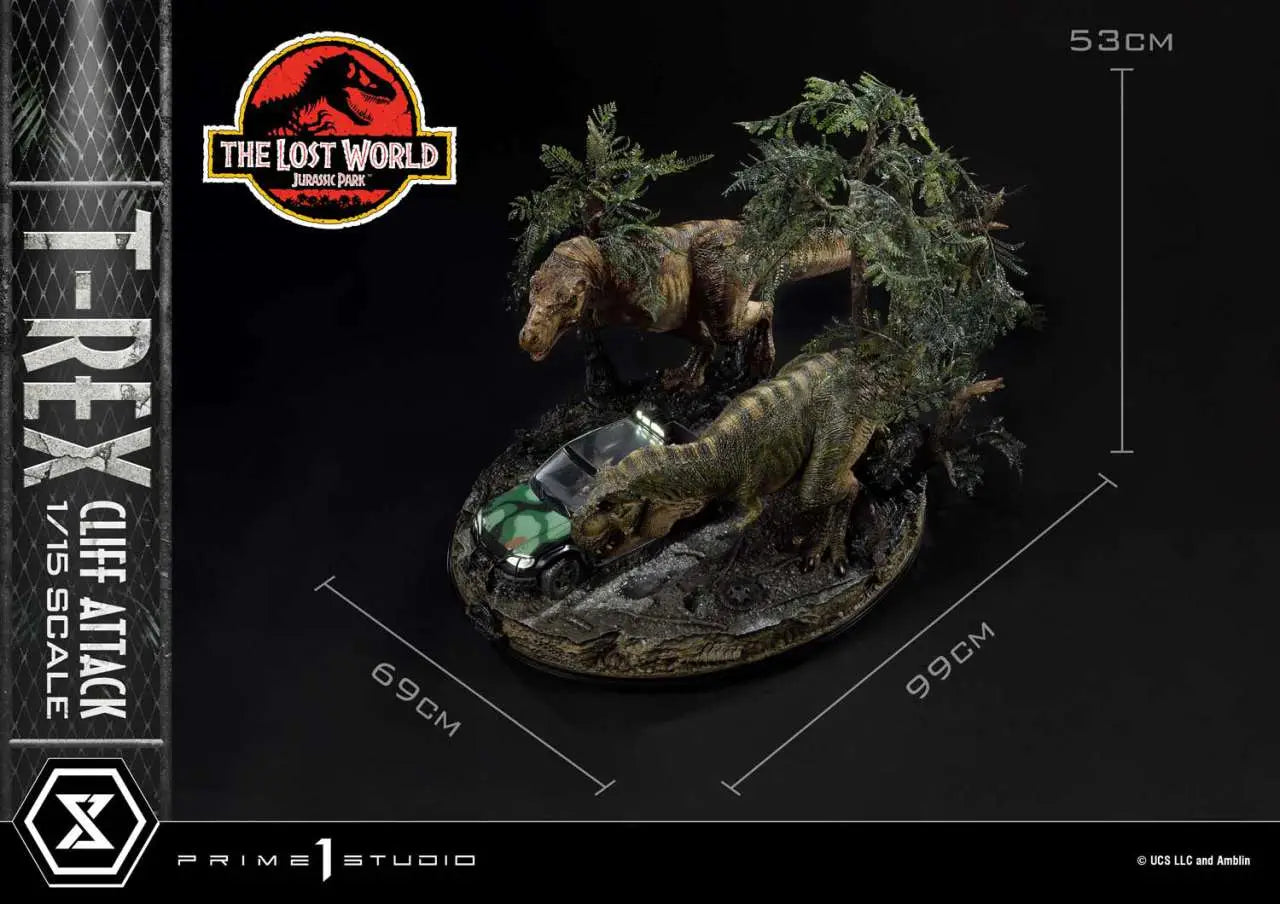PRIME 1 JP LOST WORLD T-REX CLIFF ATTACK BONUS STATUA 53 cm