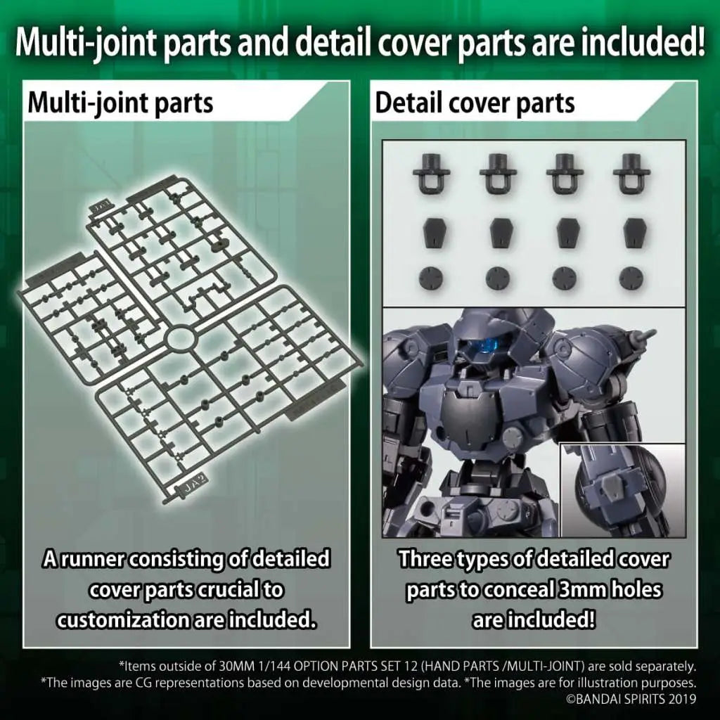 BANDAI 30MM OP PARTS SET 12 HAND PARTS 1/144 MODEL KIT -
